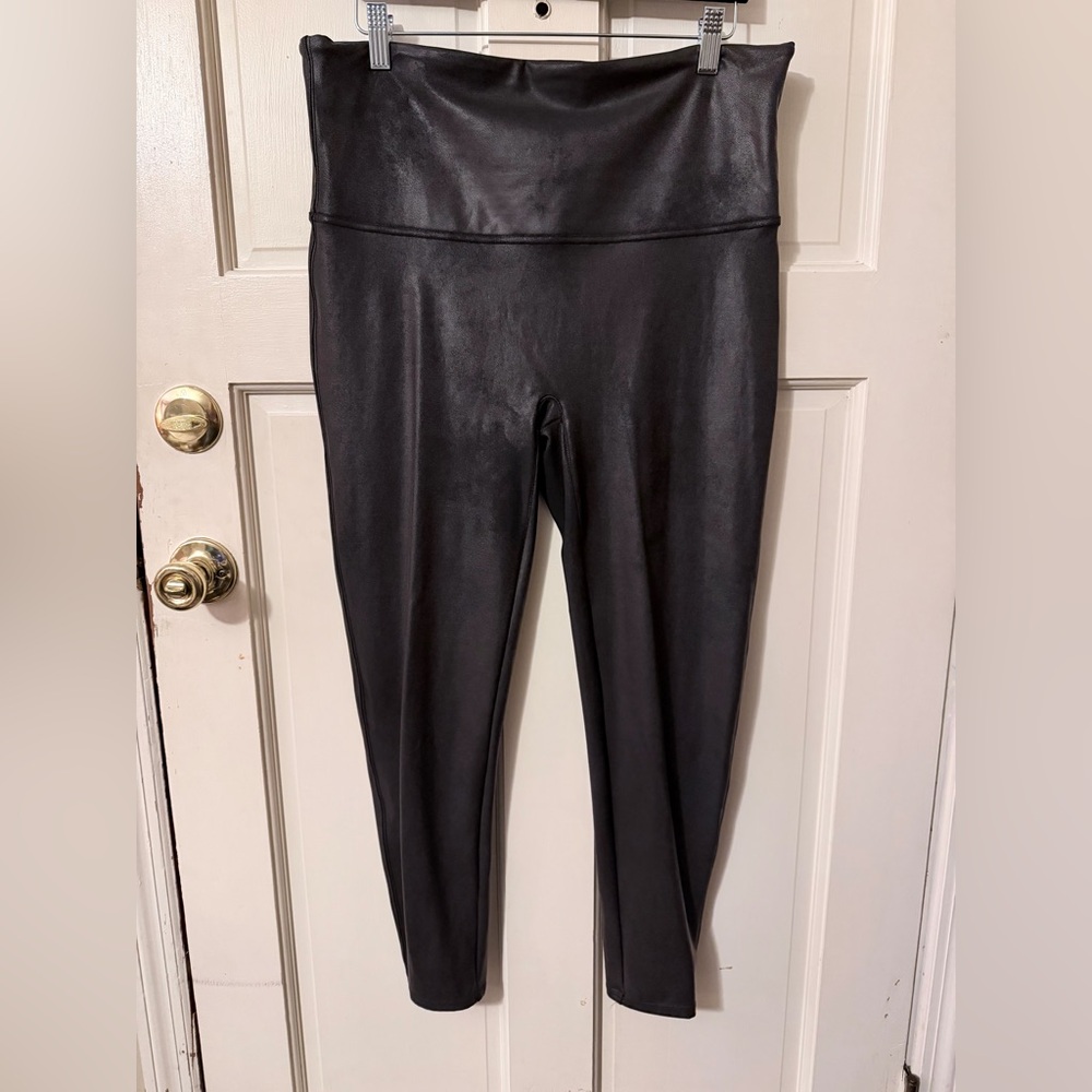 SPANX Black Faux Leather Leggings